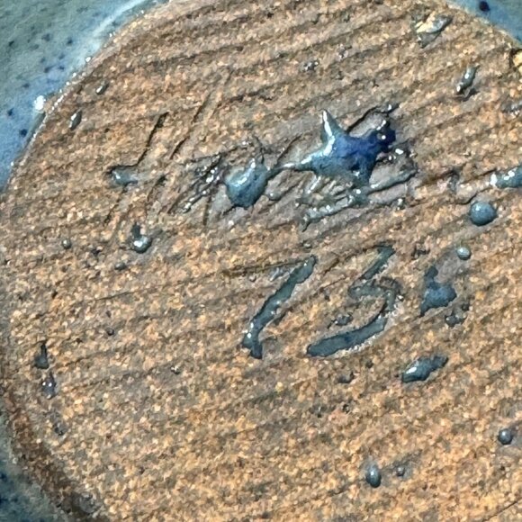 Handcrafted Blue Ceramic Bud Vase Signed Japan Style - Picture 4 of 5